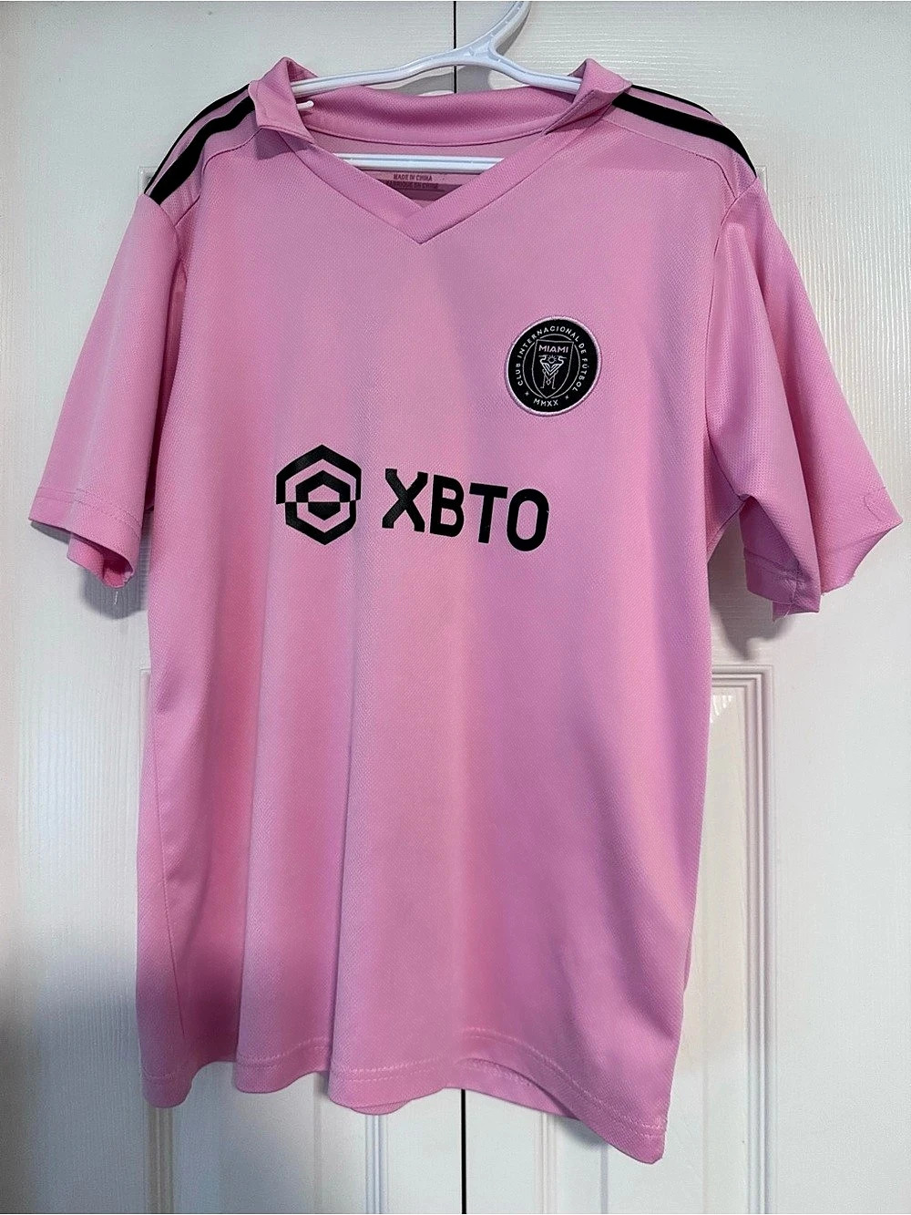 Youth adidas Inter Miami CF Messi 10 Home Jersey Pink & Black Medium